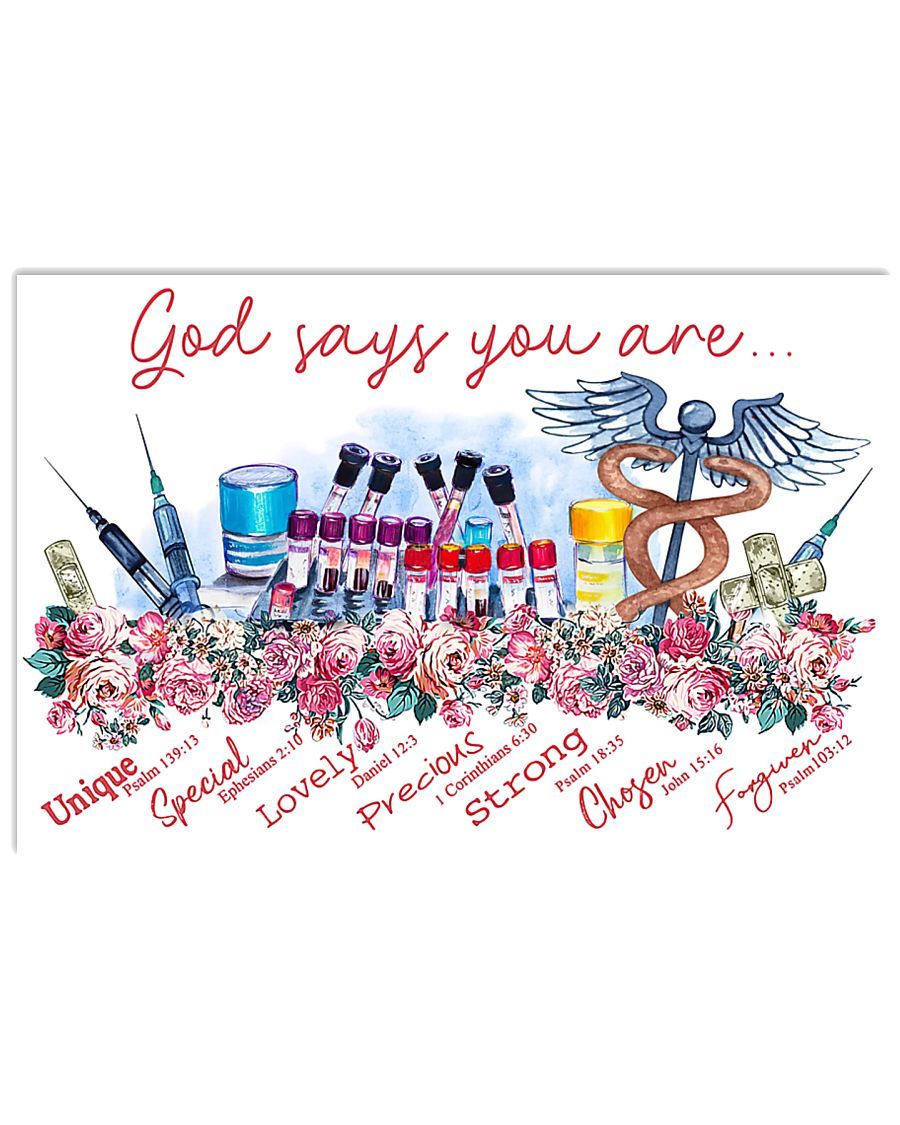 Phlebotomist God Says You Are Unique Horizontal Canvas And Poster | Wall Decor Visual Art