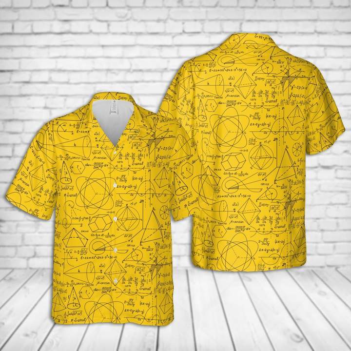 Back To School Math Education Pattern Yellow Hawaii Shirt For Men Women Ha27676