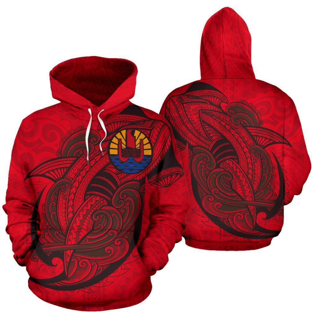 Tahiti Hoodie -Tahiti Flag Polynesian Shark Pattern – Pacific Print Hoodie