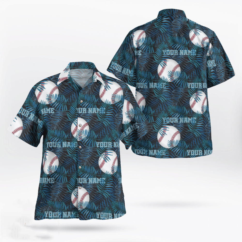 Personalize Custom Name Baseball Tropical Hawaii Shirt Ha60620