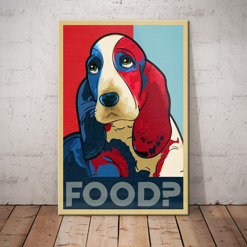 Basset Hound Dog Vintage Canvas And Poster | Art Print | Home Decor | Room Decor | Wall Art