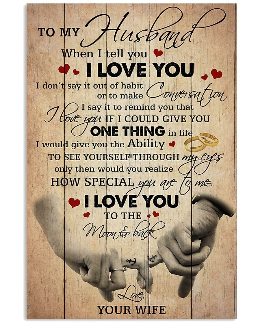 & Canvas | To My Husband I Love You, Anniversary Gift, Wall Art Decor, Home Decor, Christmas Gift