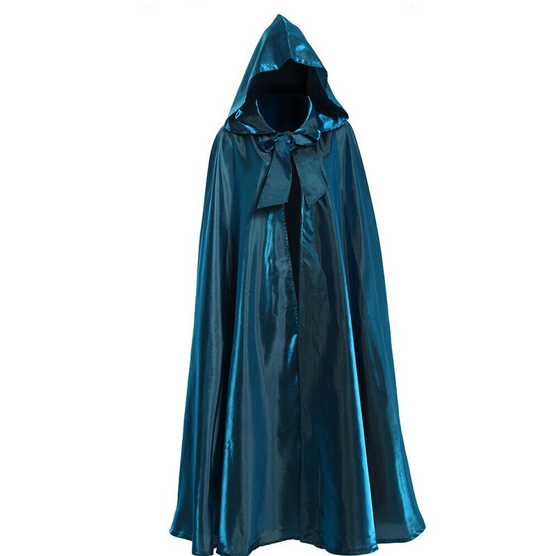 2022 Halloween Party Cosplay Woman Men Adult Long Hero Witchcraft Witchcraft Robe Hood Cloak Cosplay Satin Red Medieval Cloak alx