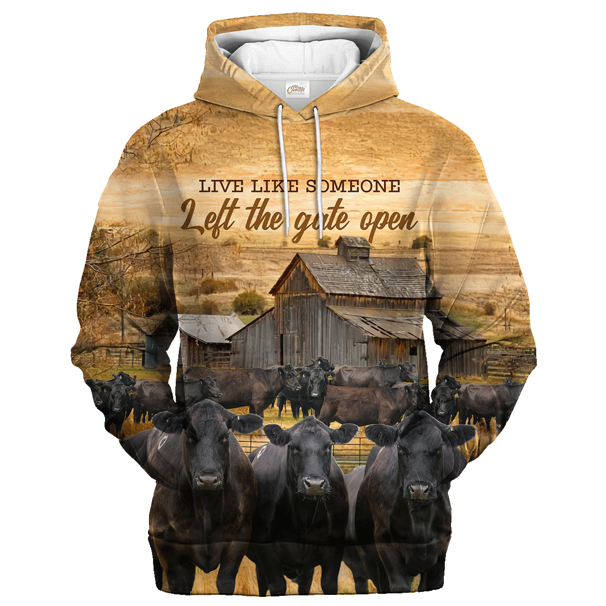 Black Angus Farm Left The Gate Open Hoodie, Angus Hoodie Premium Hoodie Men Women