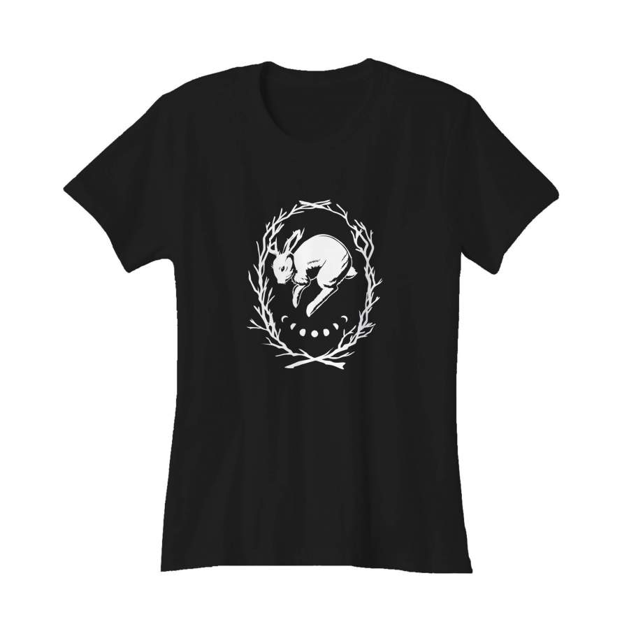 Black Jackalope Rabbit Occult Women’s T-Shirt