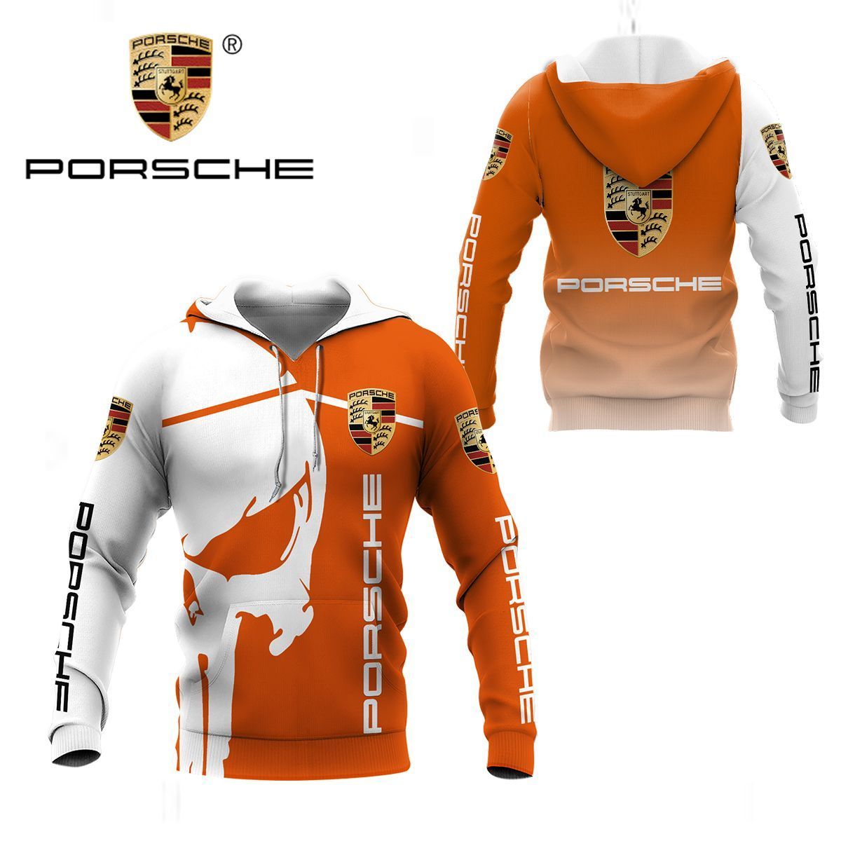 3D All Over Printed Porsche LPH-NH Shirts Ver 1 (Orange)