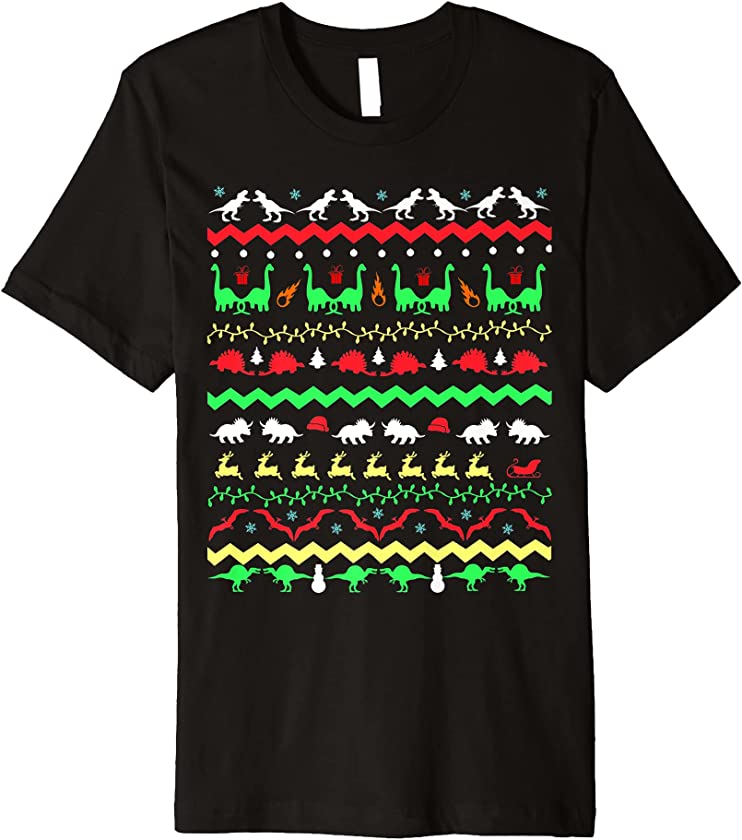 Ugly Christmas Dinosaur Premium T-Shirt