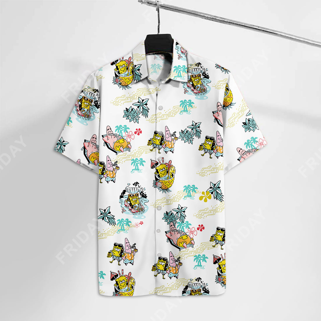 Unifinz Spongebob Hawaii Shirt Patrick Star Vacation Pattern Aloha 2022 Ha845