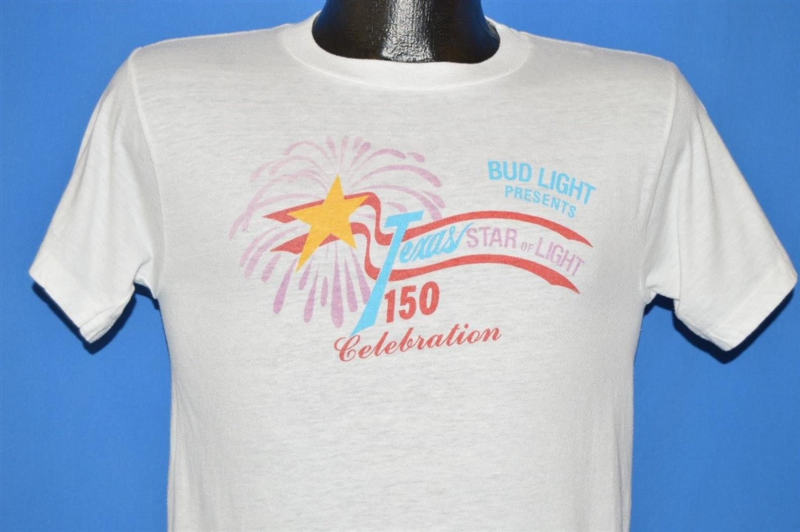80S Texas Star Of Light 150 Years Bud Light T-Shirt