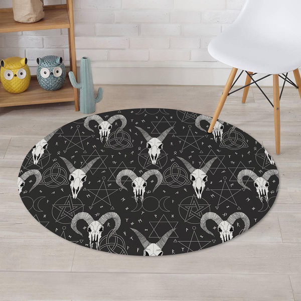 Capricorn Astrology Gothic Witch Round Rug