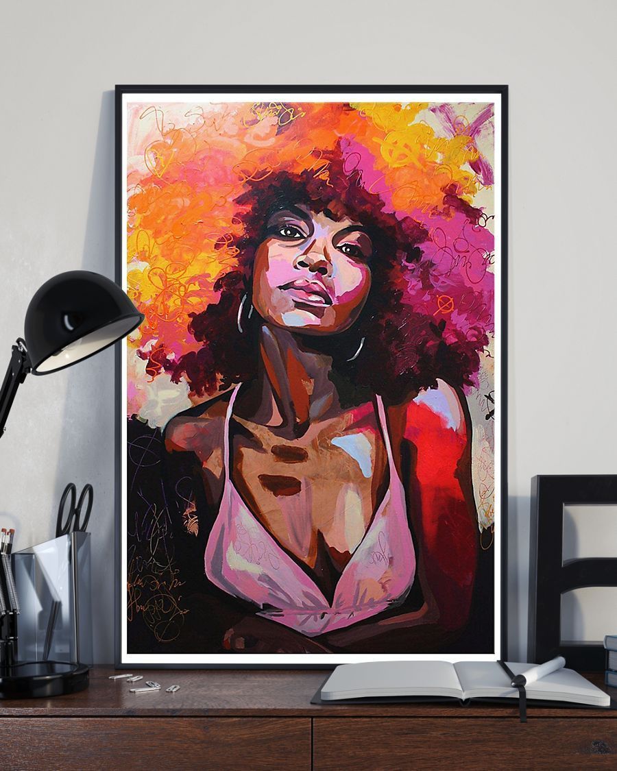 African – Black Art – Beautiful Black Woman 4 Vertical Canvas And Poster – Wall Decor Visual Art