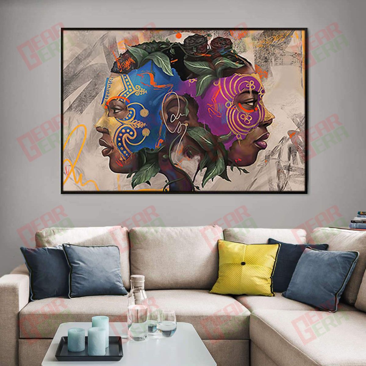 Afrocentric Canvas Holiday Afro Art Print Canvas Praying Queen Black King Living Room Wall Alluring Canvas For The Wall