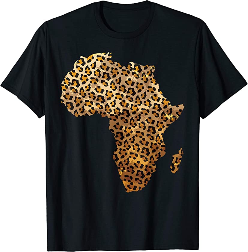 Cute Leopard Print Africa Shape | Cheetah Outline Kids Gift T-Shirt