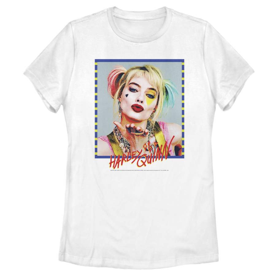 Birds of Prey Women’s Harley Quinn Blowing Kiss  T Shirt