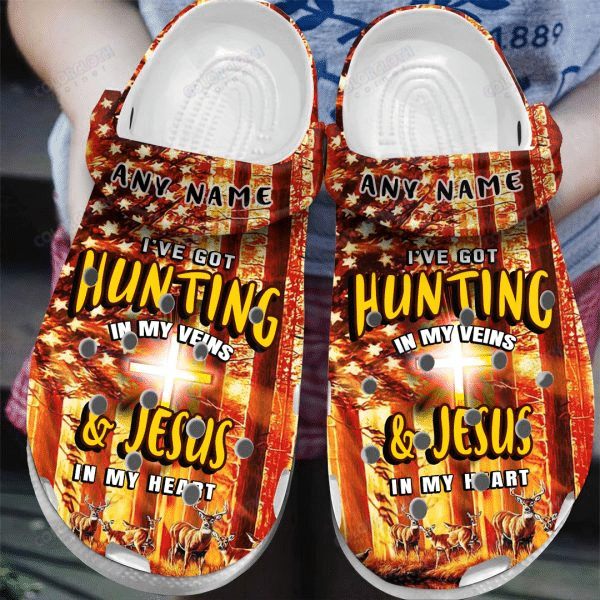 I’Ve Got Hunting In My Veins & Jesus In My Heart Personalized Clog Shoes Tv058438