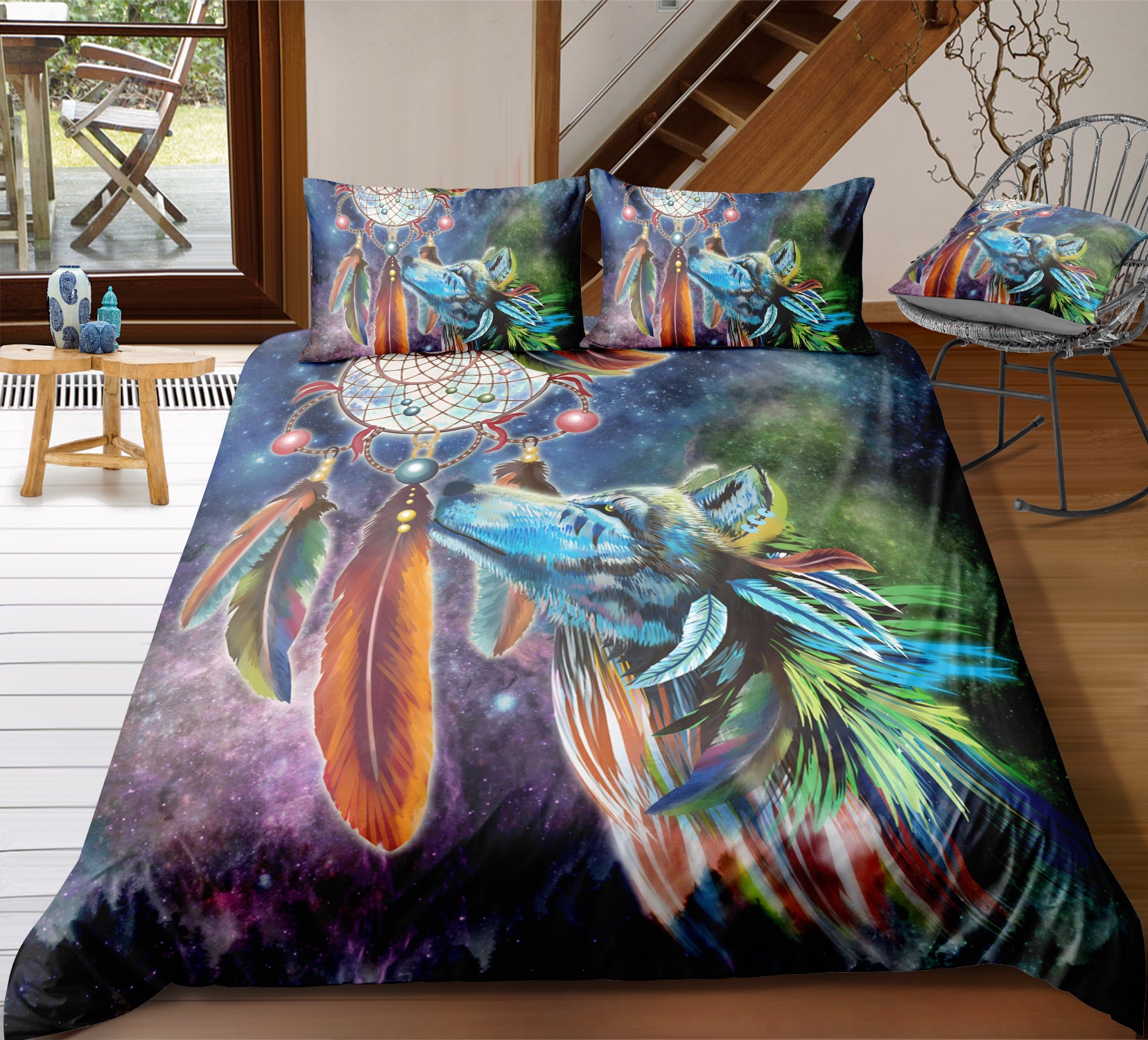 3D Indian Animal Dream Catcher Quilt Cover Set Bedding Set Pillowcases 120