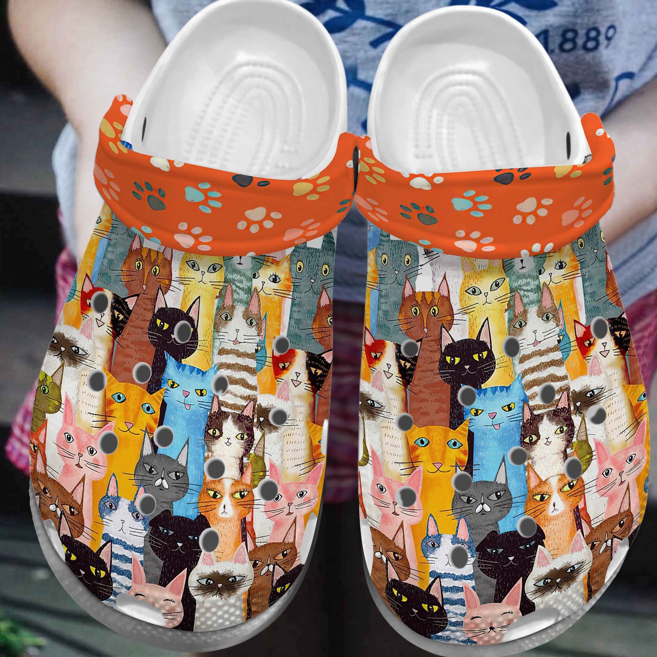 Funny Cat Family Cartoon Shoes Crocs Crocbland Clog Birthday Gift For Woman Girl Daughter Sister Niece Friend