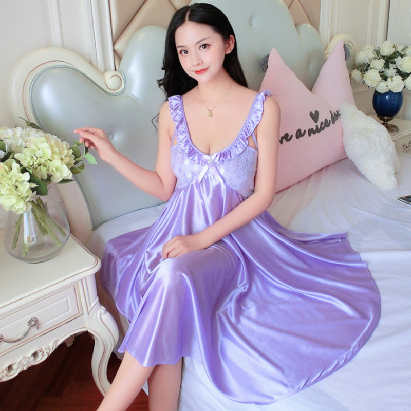 Women Sleepwear Bridesmaid Wedding Sleepdress Gown Lace Sexy Nightwear Bathrobe Night Dress Casual Nightgown Sleepwear Plus Size alx