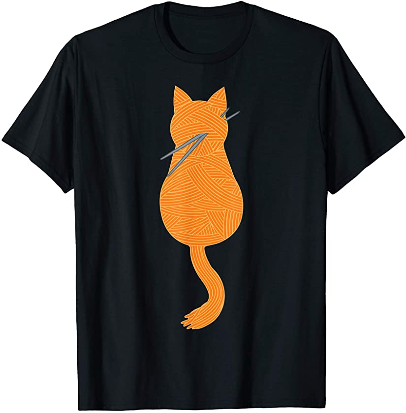 Knitting Kitten Cute Cat and Knitting Lovers T-Shirt