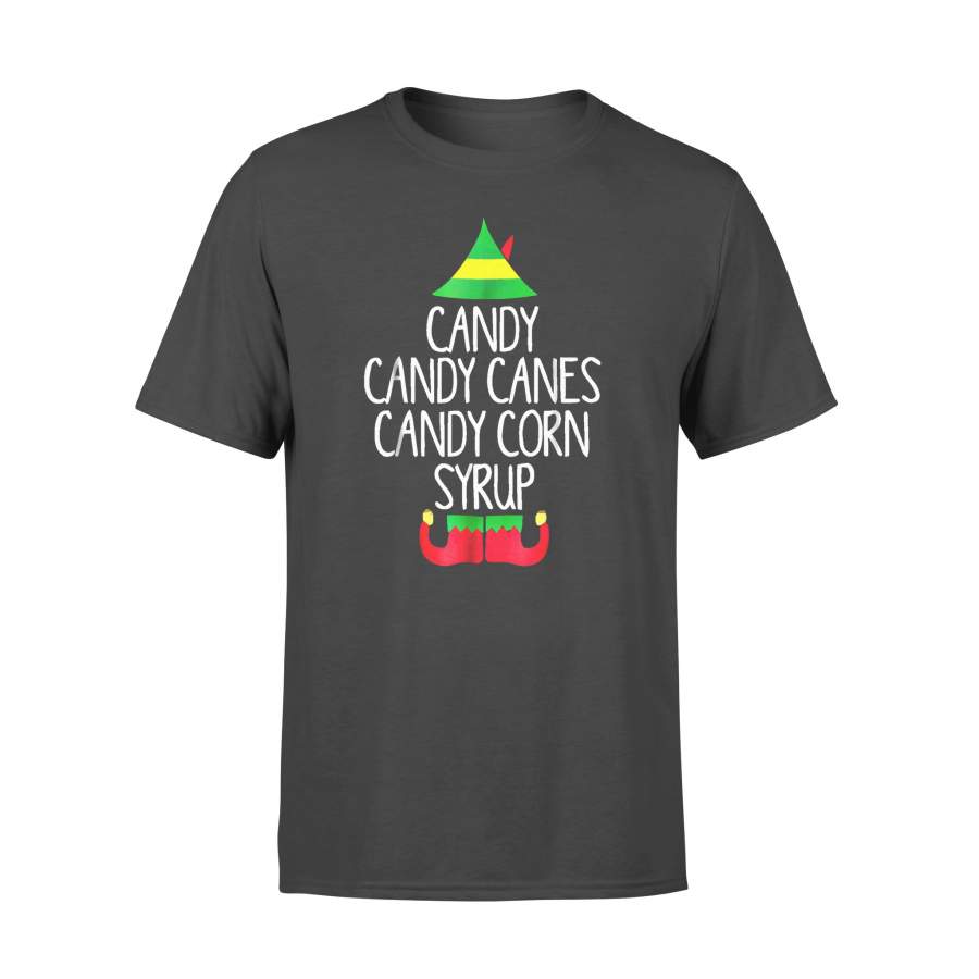 Christmas gift idea Candy, Candy Canes, Candy Corn, Syrup, Elf Xmas T-Shirt – Standard T-shirt