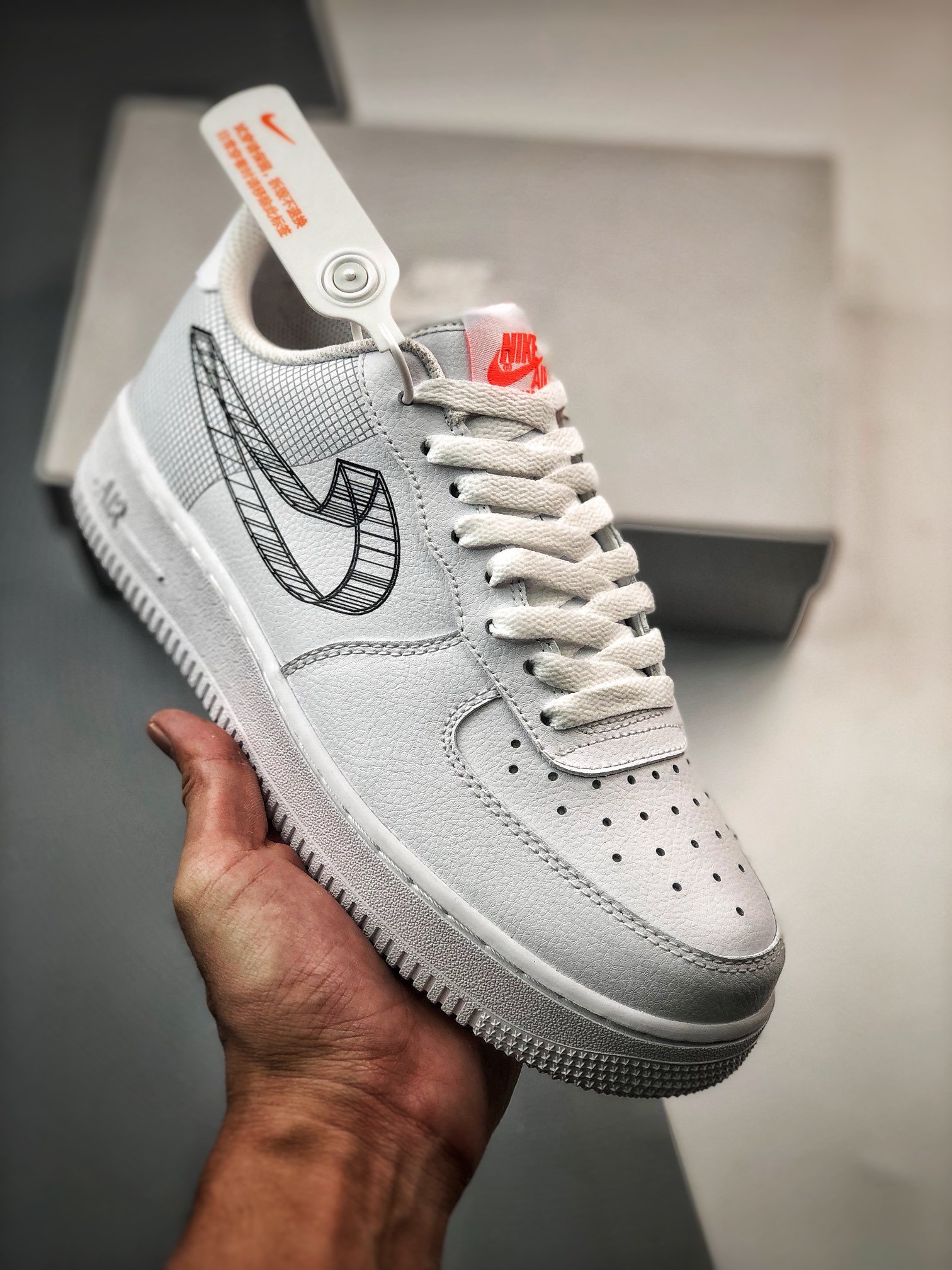 Nike Air Force 1 Low 3D Swoosh White Black DR0149-100 5340562