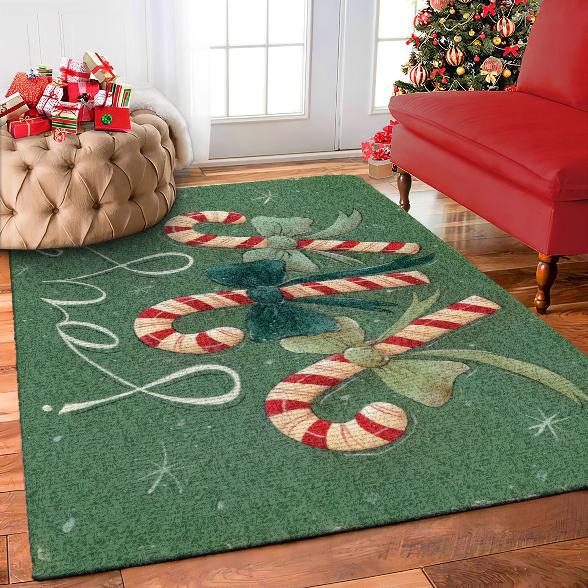 Candy Cane Christmas Joy PTT161117TL Rug