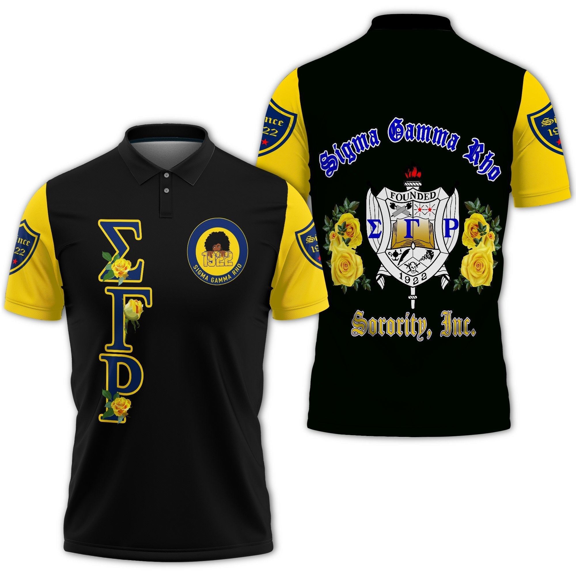 Sorority Polo – Sigma Gamma Rho Yellow Rose Polo Shirt