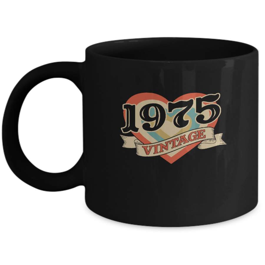 45th Birthday Gifts Classic Retro Heart Vintage 1975 Mug