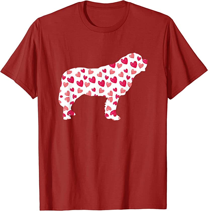 Valentines Day St. Bernard Hearts Puppy Dog Lover T-Shirt