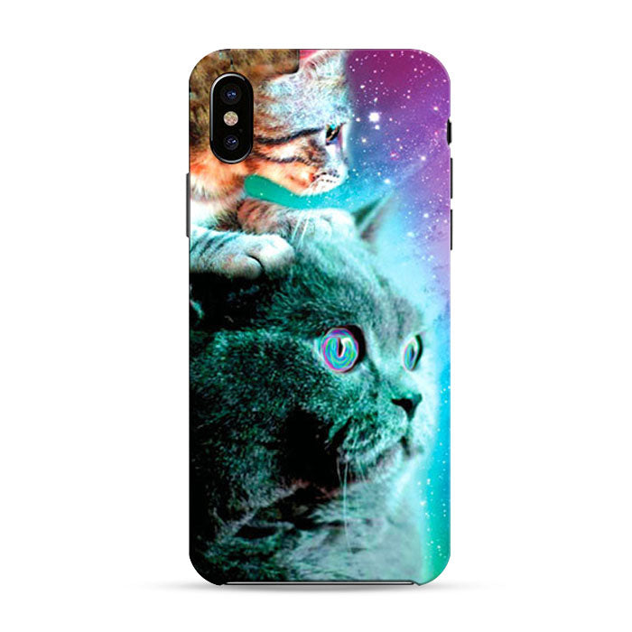 Cat & Kitten Stellar Nebula iPhone X 3D Case