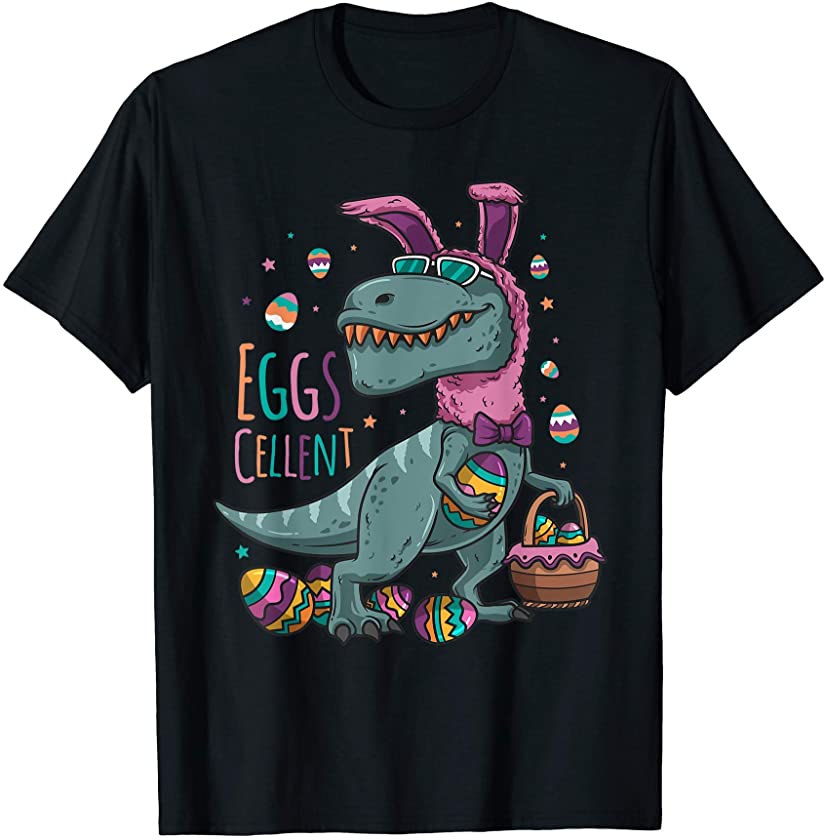 Easter Basket Stuffers T Rex Easter Bunny Eggscellent Gift T-Shirt