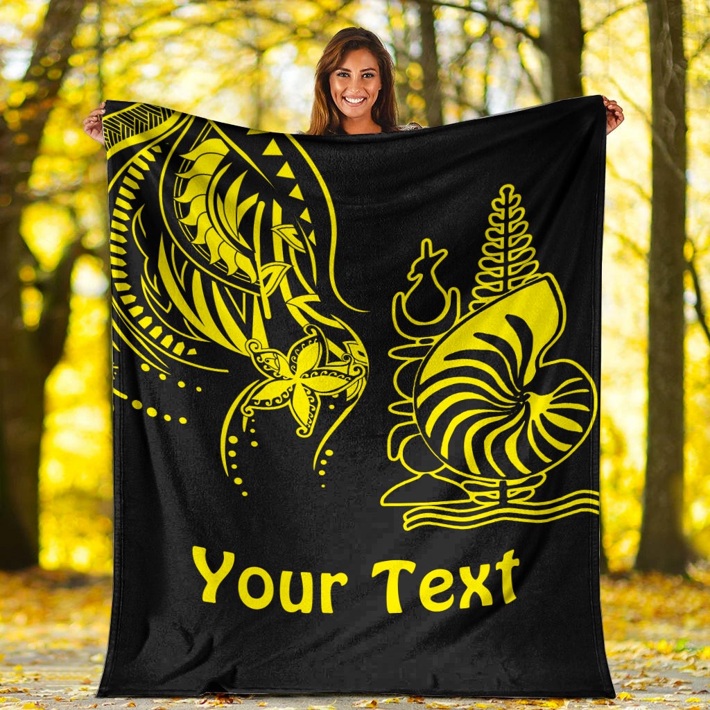 (Custom Personalised) New Caledonia Premium Blanket Emblem Nautilus Shell Version Yellow Lt13