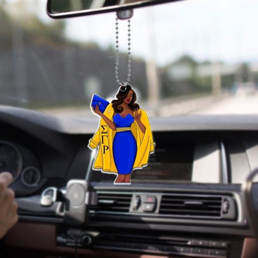 Sigma Gamma Rho 1922 Lady With Hand Sign Car Hanging Ornament