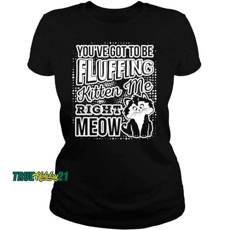 Cat Tshirt Fluffing Kitten Me Right Meow Cats Tshirt For Women