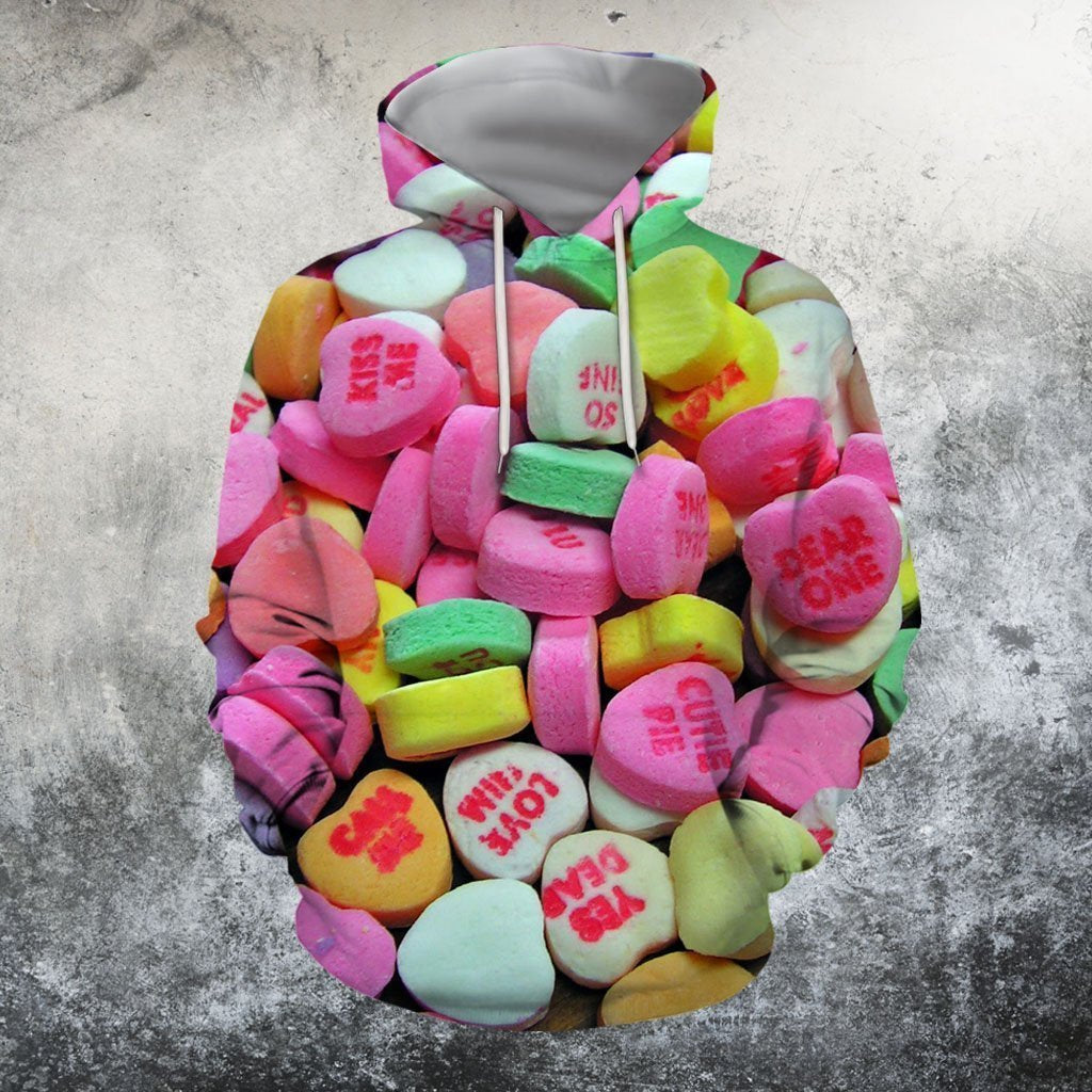 Candy Hearts Hoodie 3D Unisex Shirts, Sweatshirt, Hoodie Size S – 5Xl