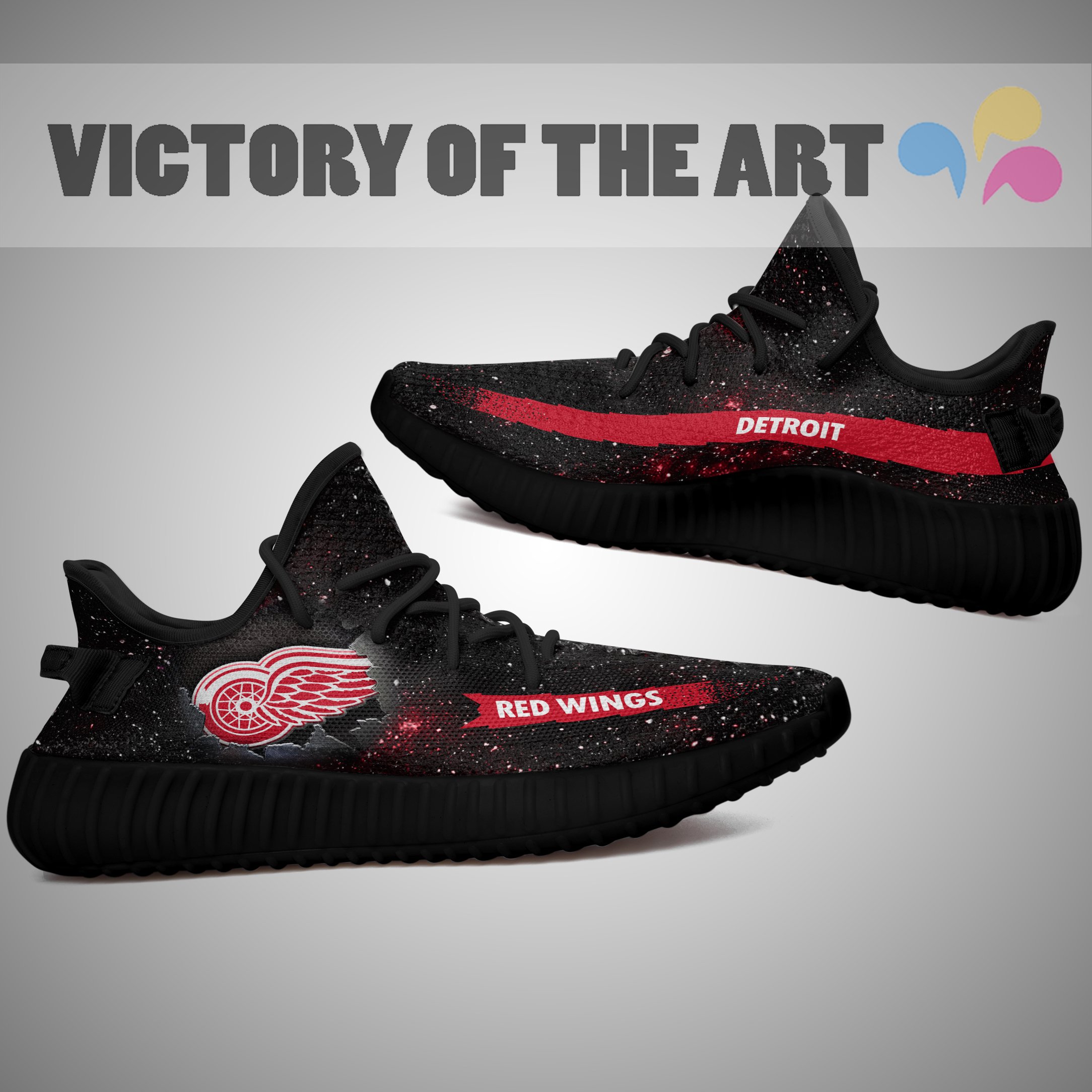 Art Scratch Mystery Detroit Red Wings Shoes Yeezy