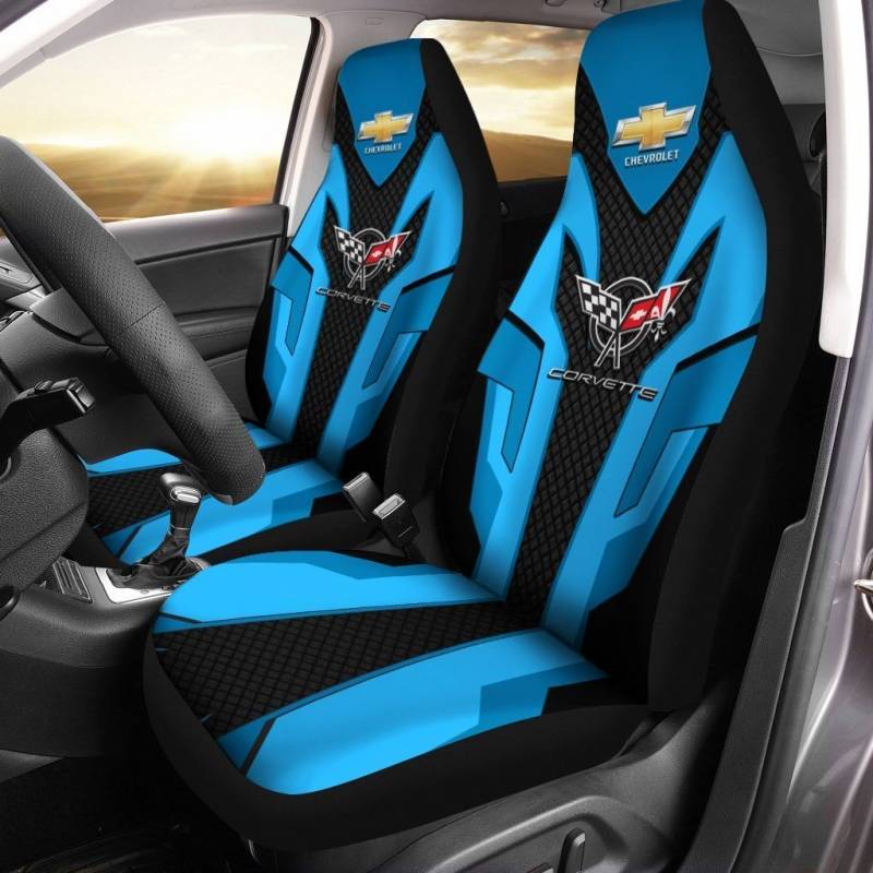 Chevrolet Corvette- NCT Car Seat Cover (Set of 2) Ver 4 (Blue)