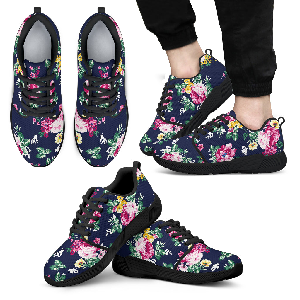 Vintage Blossom Floral Pattern Print Men’S Athletic Shoes