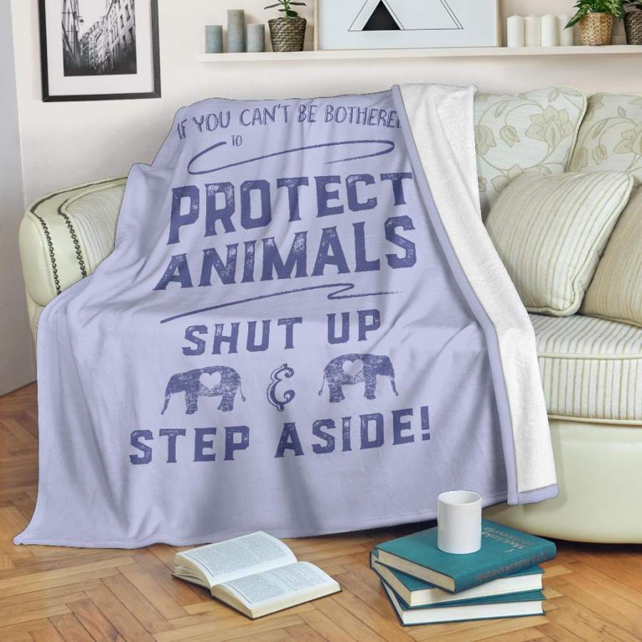 Protect Animals Typography Fleece Throw Blanket