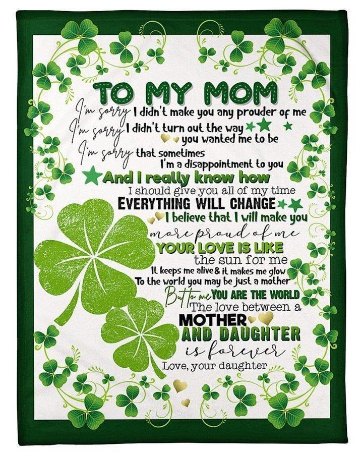 [Personalized Name] Green Clover Daughter Gift For Mom I Should Give You All Of My Time –  Gift For Mommy, Gift For Home Decor, Gift For Family  – Fleece Blanket