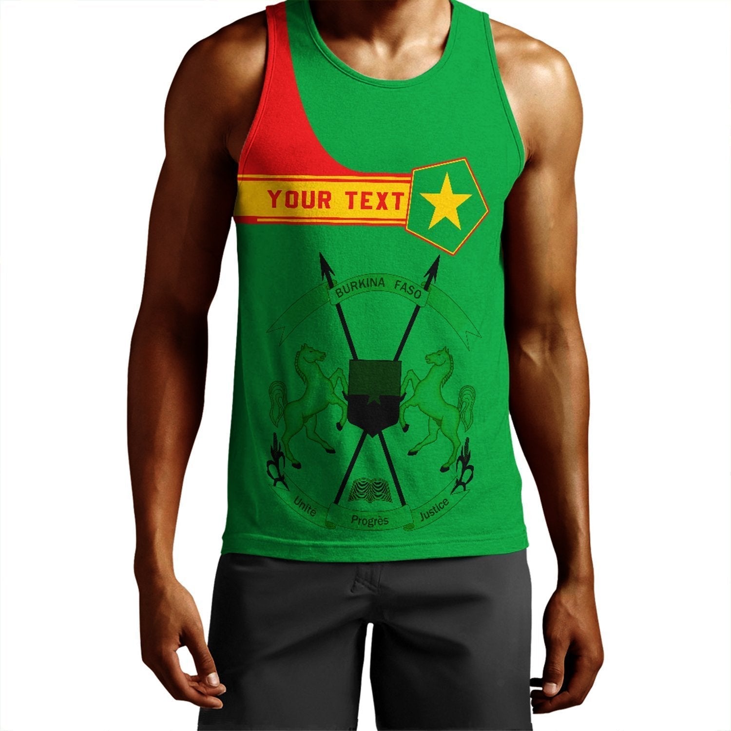 (Custom) African Tank Top – Burkina Faso Men’S Tank Top Pentagon Style