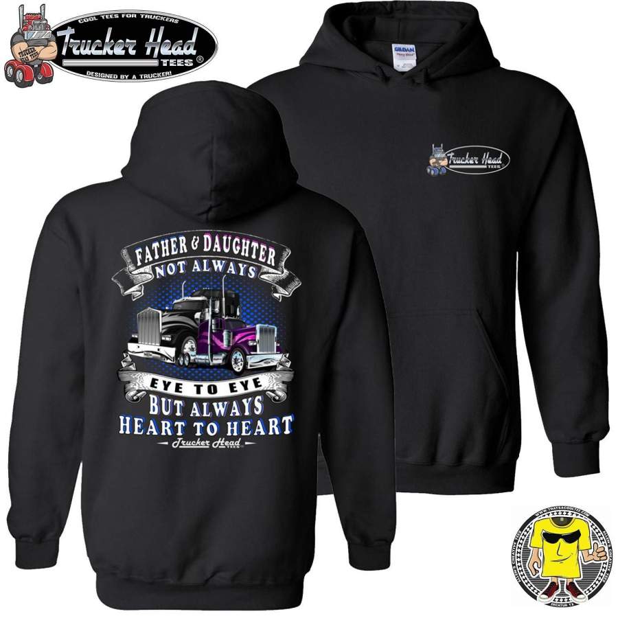 Father & Daughter Heart To Heart Truck Driver Hoodies