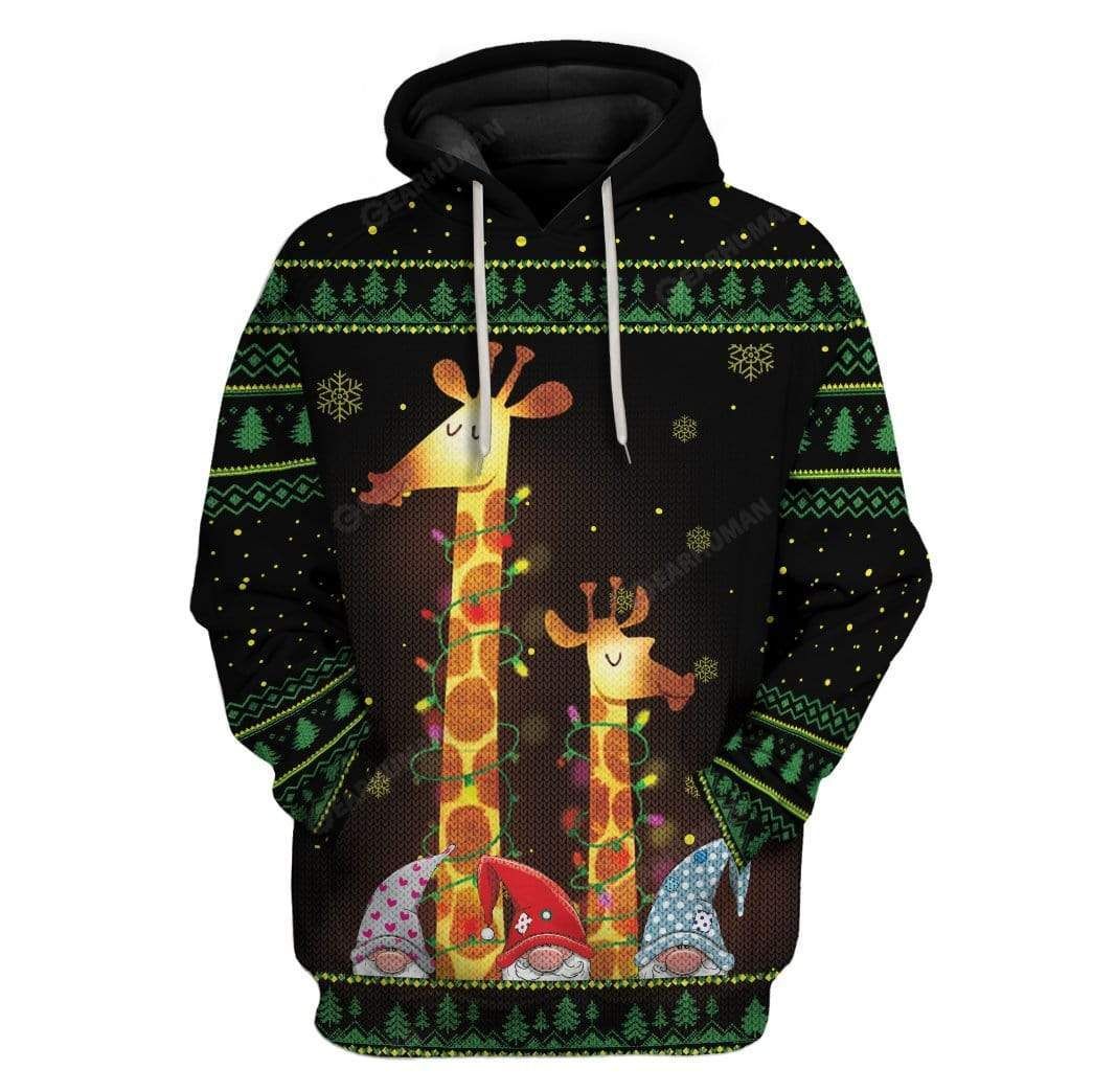 Mysticlife Ugly Giraffe And Gnome Christmas Custom T-Shirts Hoodies Apparel