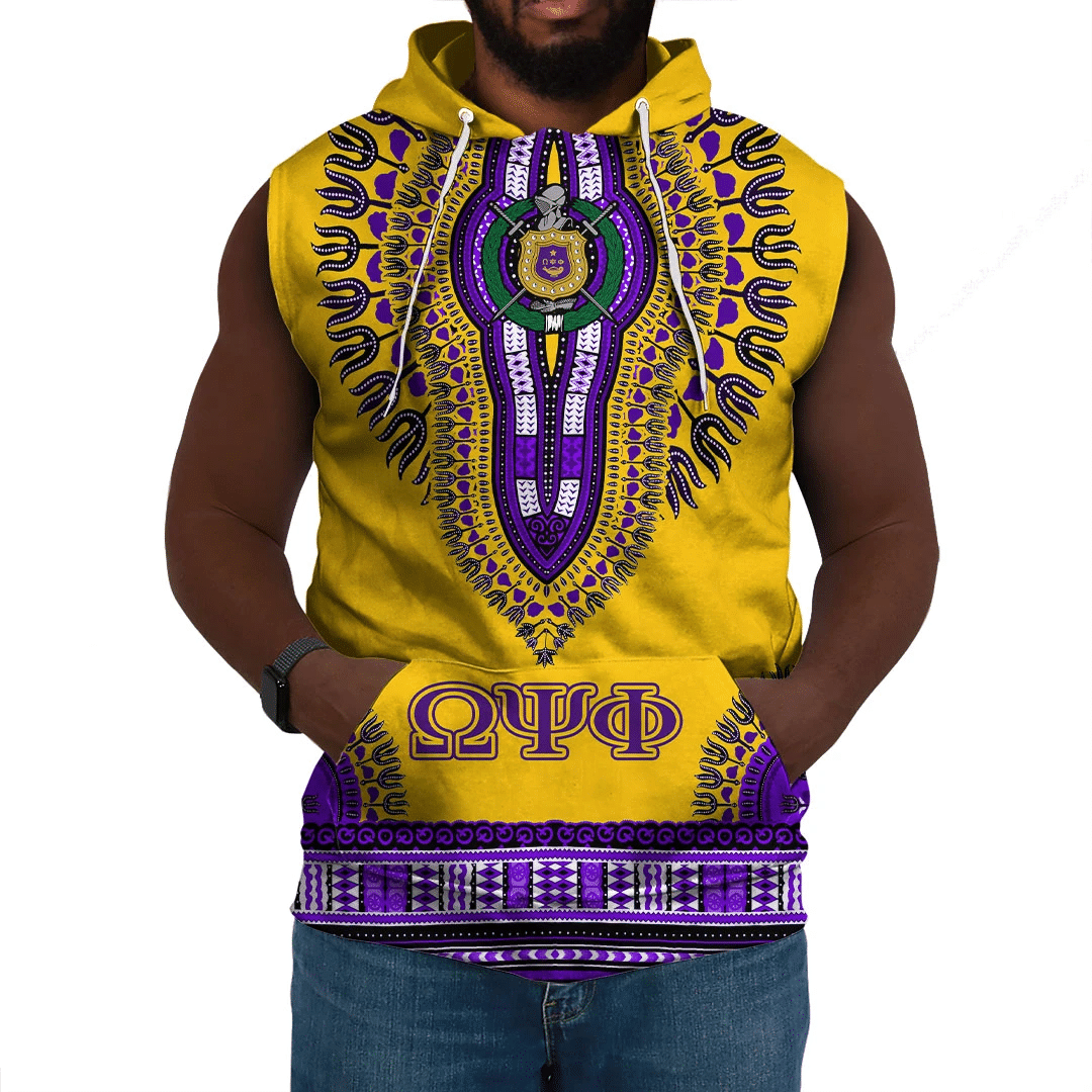 Fraternity Hoodie – Omega Psi Phi Dashiki Sleeveless Hoodie