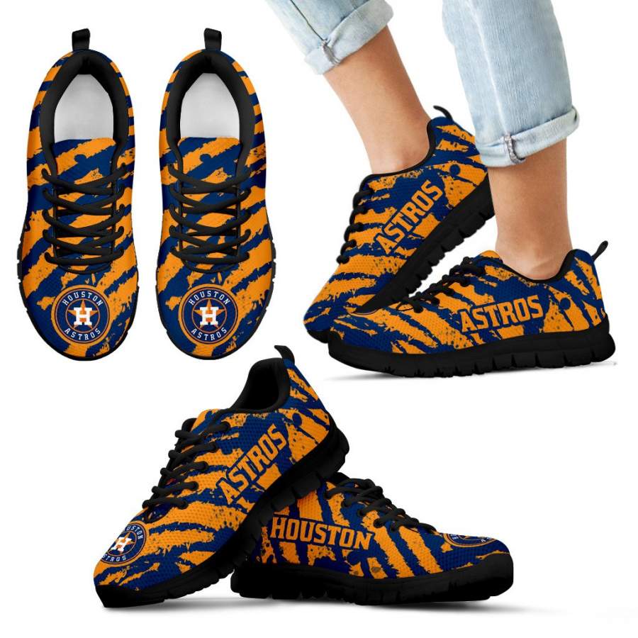 Stripes Pattern Print Houston Astros Sneakers V3