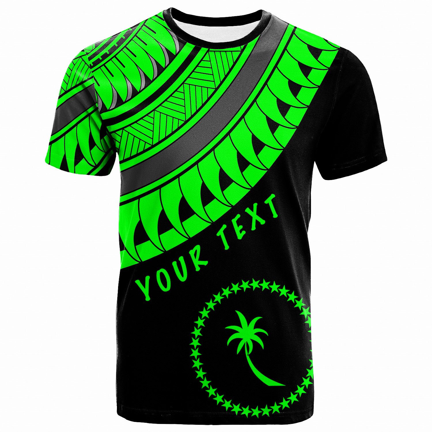 Chuuk Custom Personalised T-Shirt -Ginger Lei Green Pattern- BN20