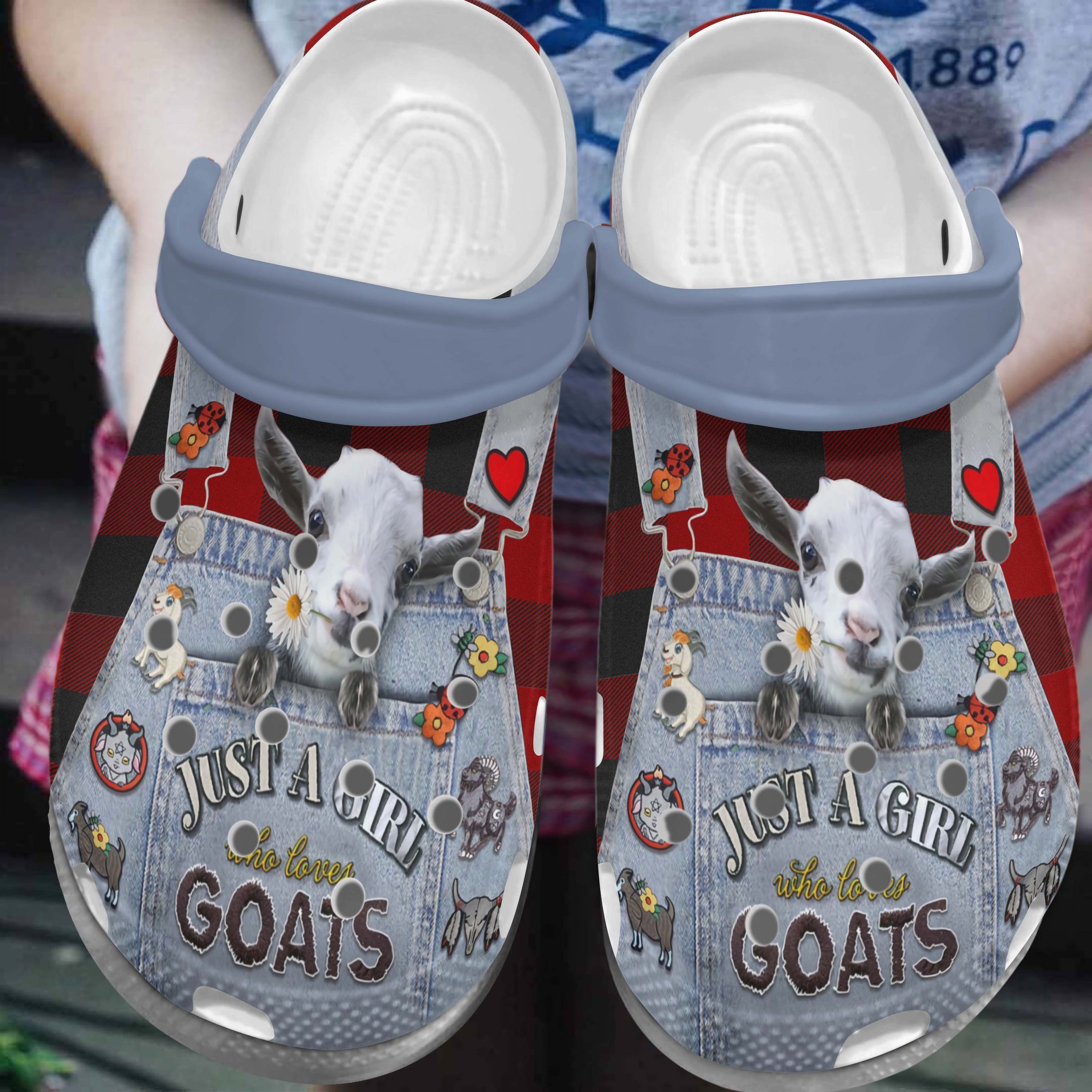 crocs with goats on them