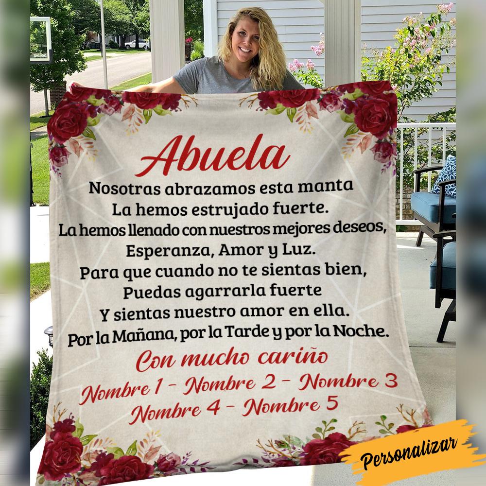 [Personalized Name] Spanish Mamá Abuela Gift For Mom Grandma Fleece Blanket, Sherpa Blanket, Gift For Parent, Family Member, Friends Gift, Christmas Gift, Home Decor, Home Living