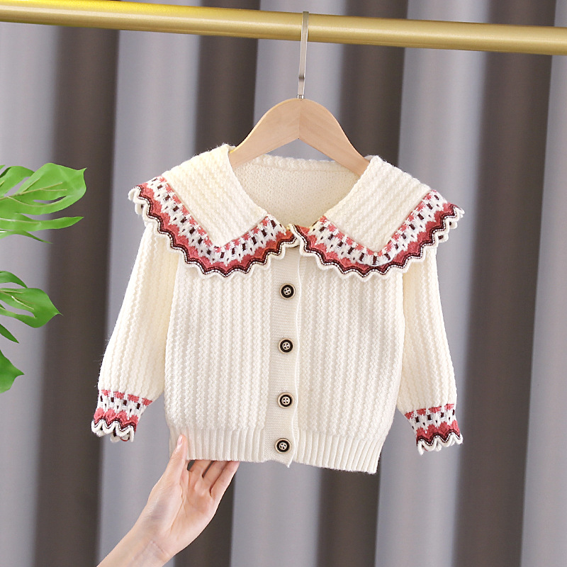 Christmas Sweaters Spring Toddler Kids Girls Baby Clothes Jersey Knit Cardigan Sweater Coat for Girls Children Clothing Birthday alx