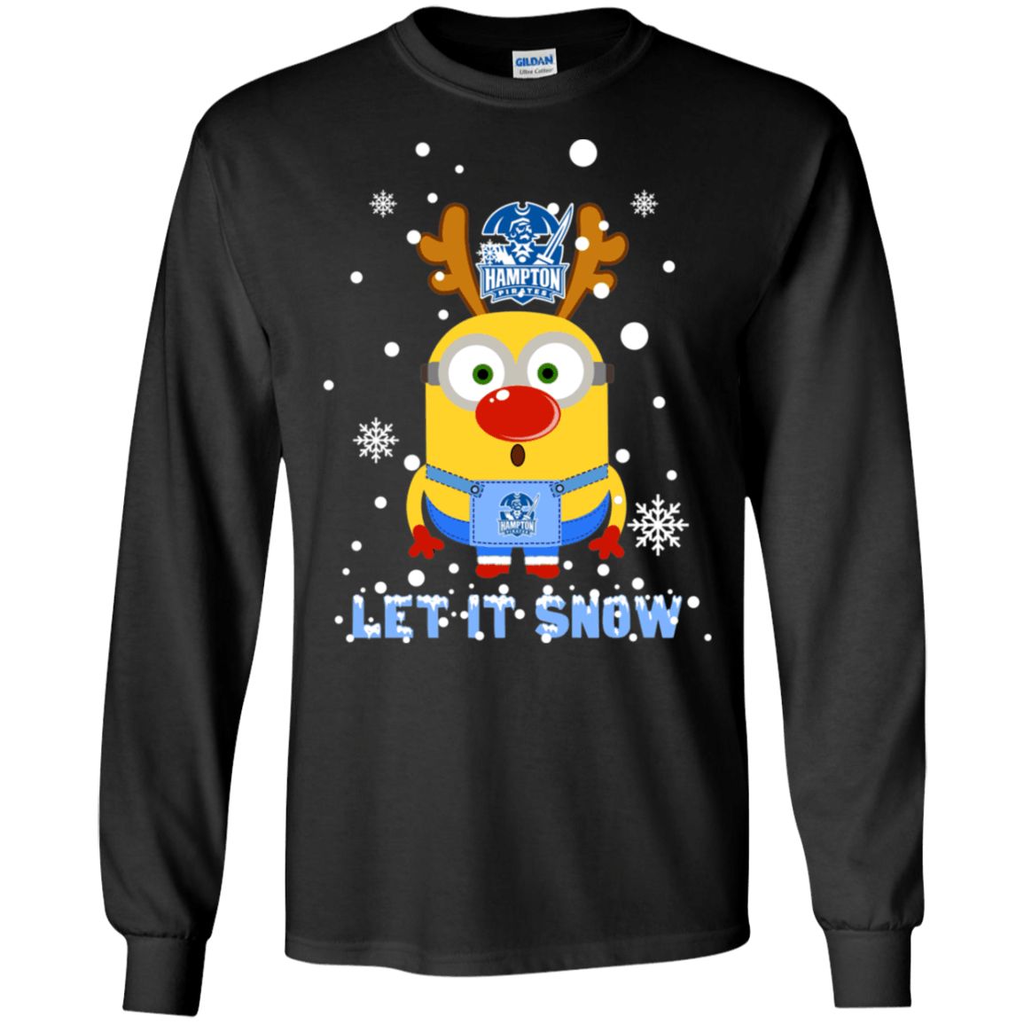 Buy Minion Hampton Pirates Ugly Christmas Sweaters Let It Snow Ls Cotton T-Shirt